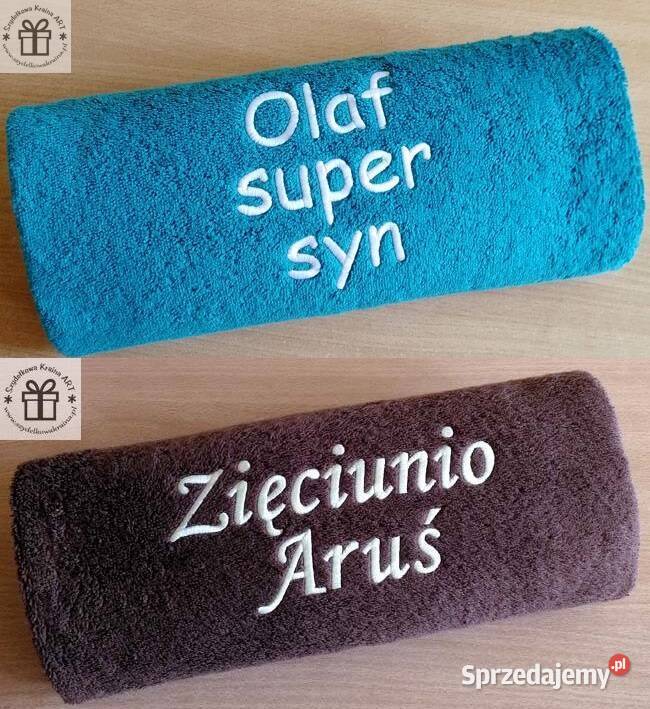 Prezent CÓRKI SYNA ręcznik z napis imię URODZINY Toruń