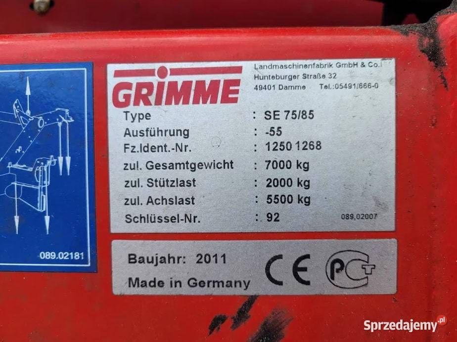 Kombajn Grimme SE 7555 nieuszkodzony Mińsk Mazowiecki