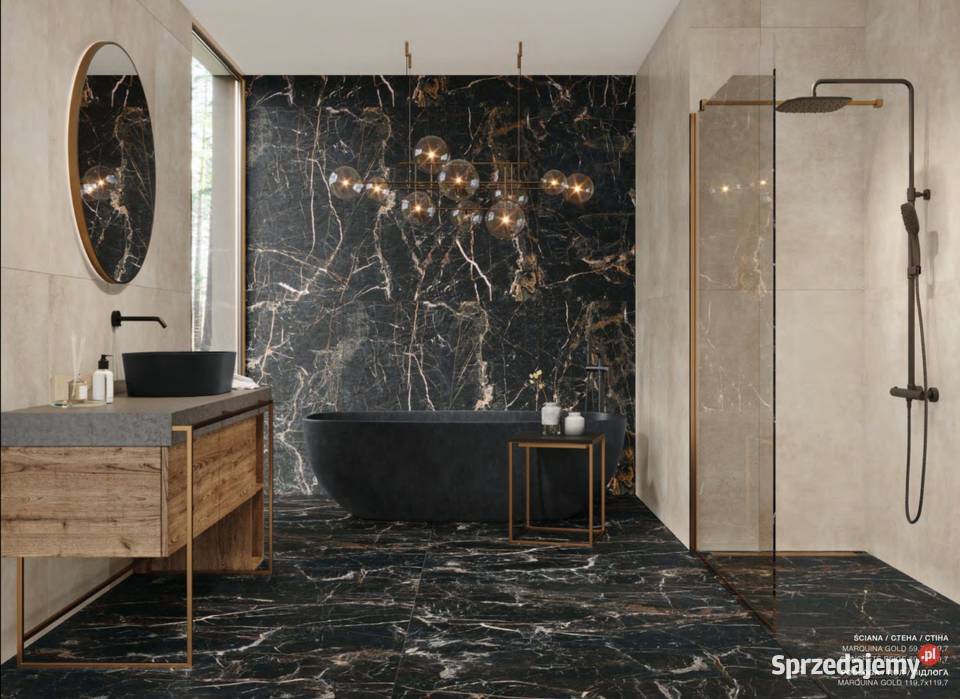 Płytki podłogowe 120x60 czarny marmur mat Radom