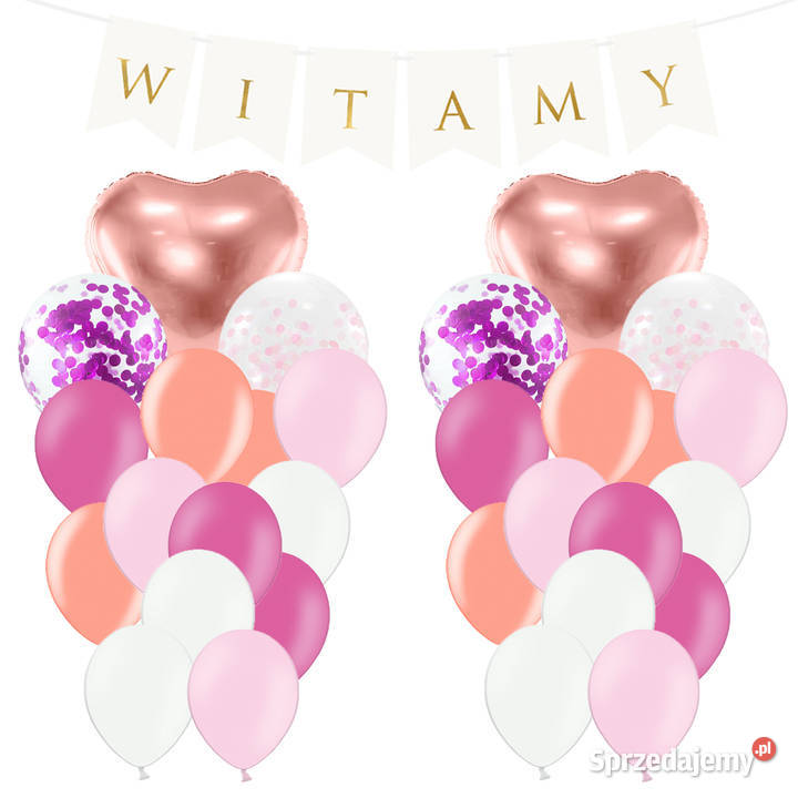 Zestaw dekoracji WITAMY Balony foliowe Powitanie Adamowizna