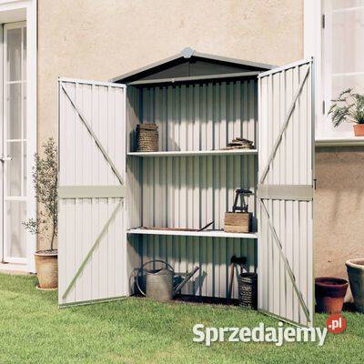 vidaXL Szopa ogrodowa antracyt 116x45x175 stal Meble ogrodowe Warszawa