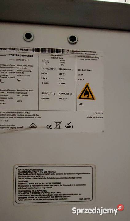 Zamrażarka AHT MIAMI 185 2013 opolskie Krapkowice