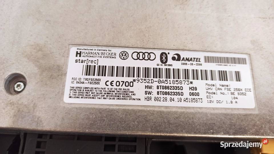 AUDI A5 8T MODUŁ STEROWNIK BLUETOOTH 8T0862335D osobowe