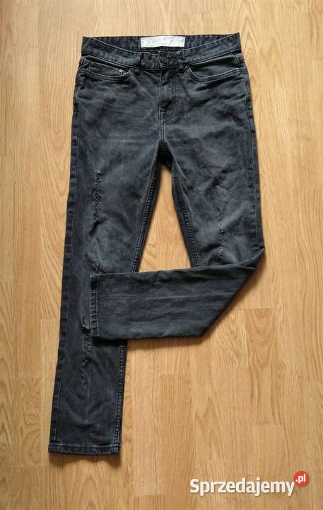 Ciemno szare spodnie z przetarciami Look Men Krosno