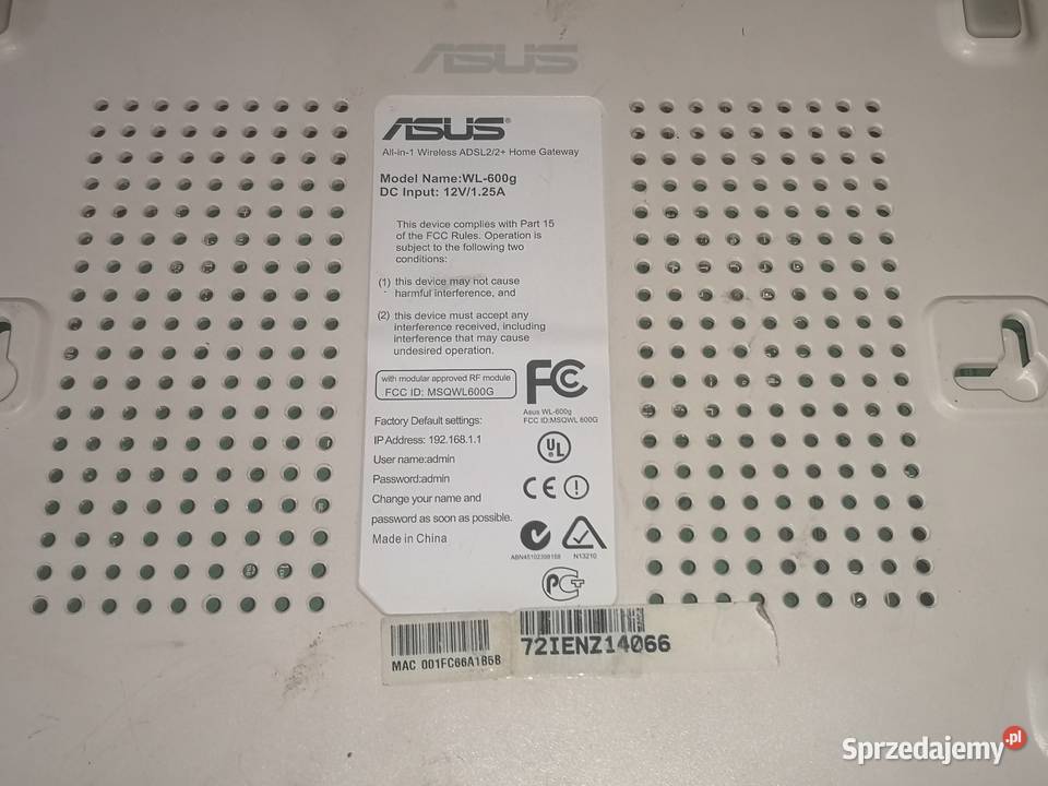 Rutery 2 Asus WL600 Vodafone HG553 Krzyż Wielkopolski sprzedam