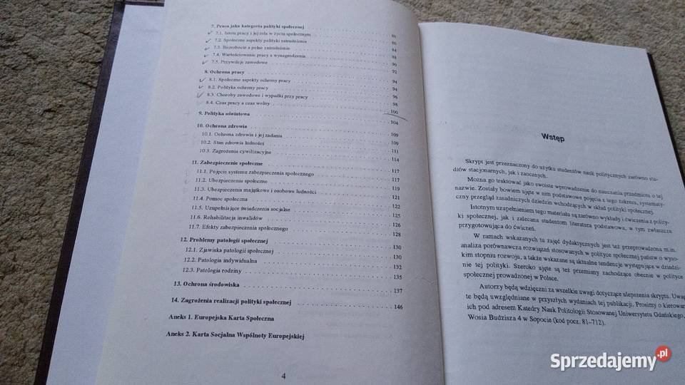 Polityka społeczna Kazimierz Podoski Witold politologia, stos. międzynarodowe Gdańsk sprzedam