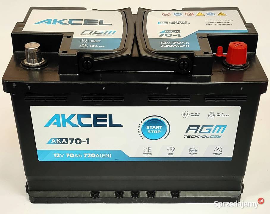 AKCEL 70Ah 70 Ah 720A AGM STARTSTOP 278X175X190 Jelcz-Laskowice