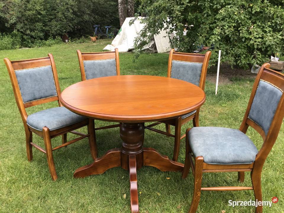Przepiękny stary stół plus krzesła renowacji Wieruszów