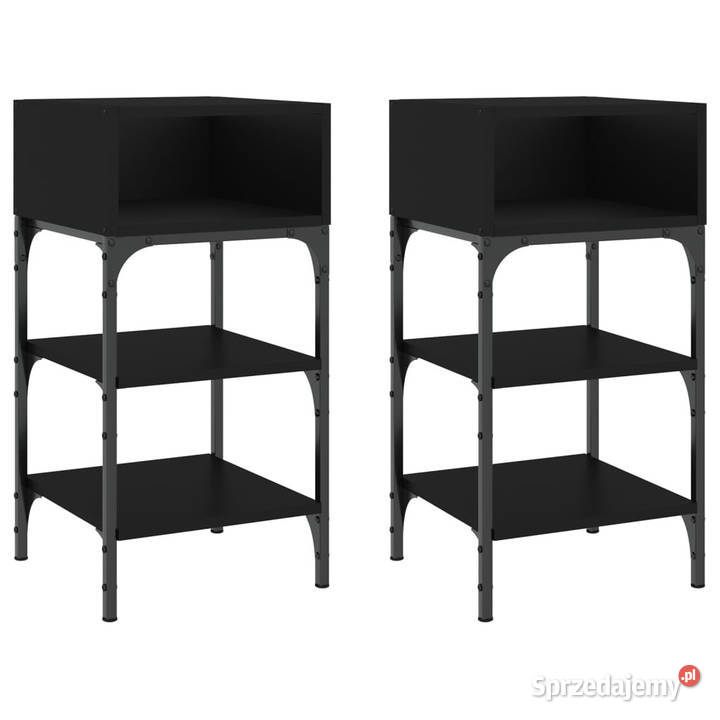 Stoliki nocne 2 czarne 35x345x70 WM825884