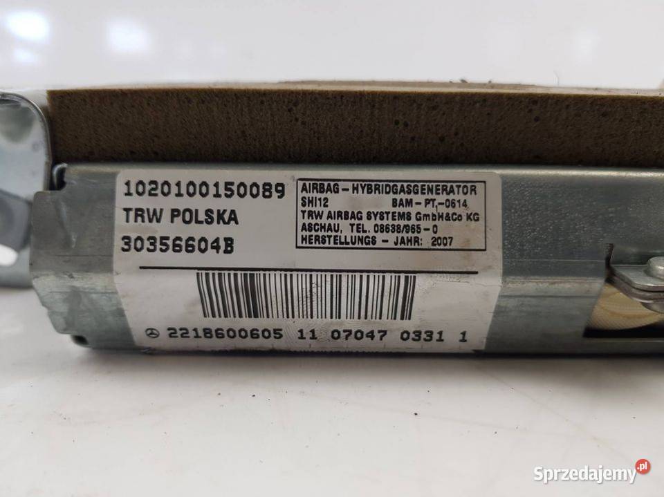 PODUSZKA AIRBAG A218600605 S 320 sprzedam