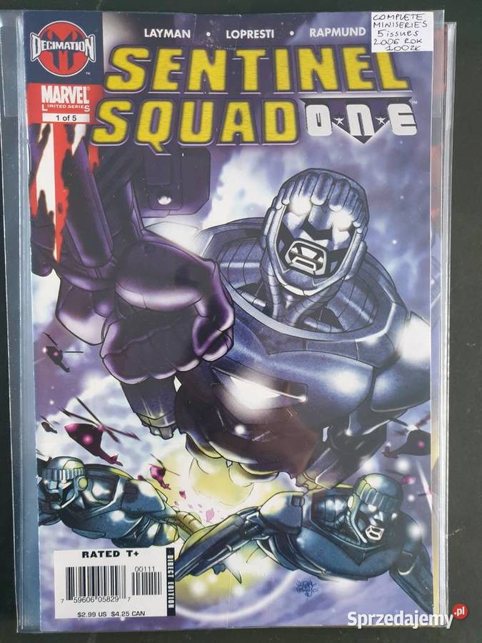 Sentinel Squad One miniseria 5 komiksów Marvel Superbohaterowie Gdynia