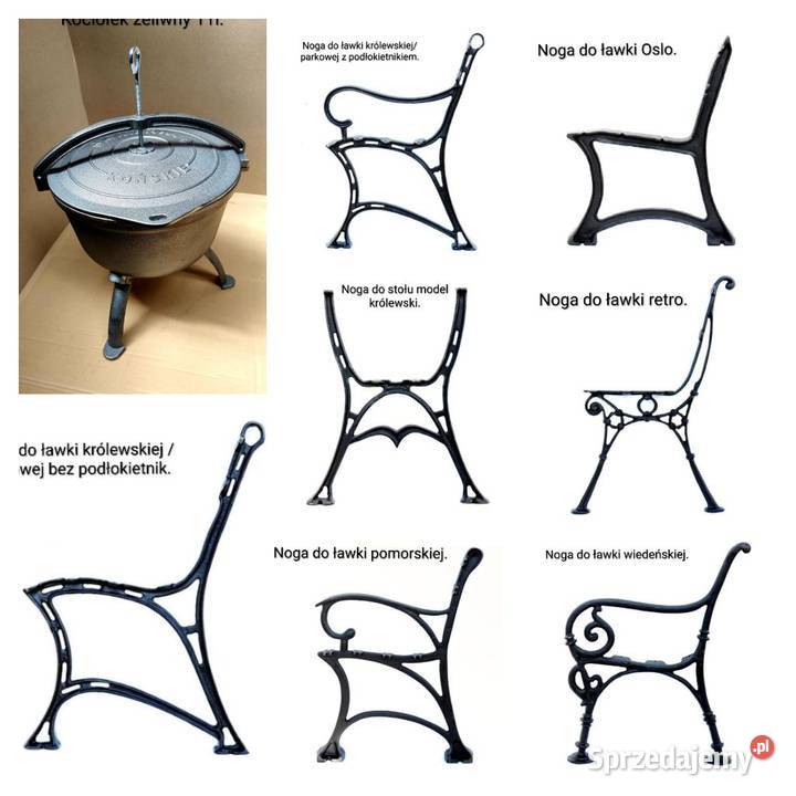 Ławka ogrodowa 200 na żeliwnych nogach Ławy i ławki Haczów