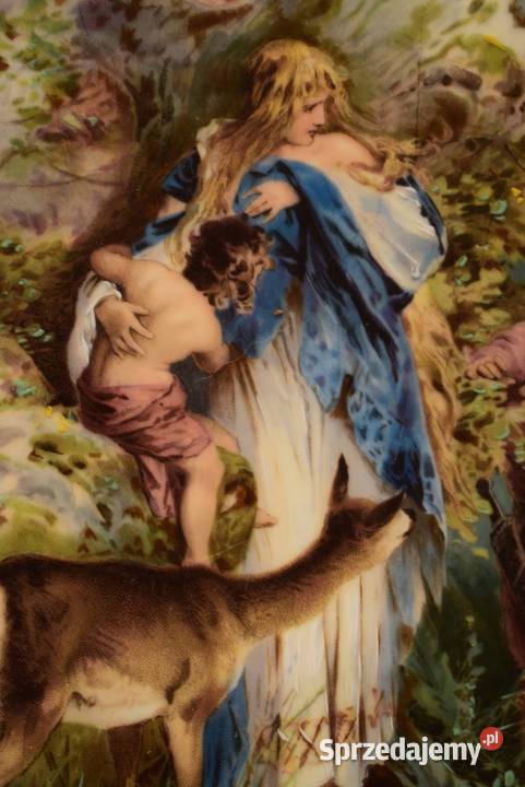 Ozdobny talerz kolekcjonerski z sceną baśniową kujawsko-pomorskie Chełmno