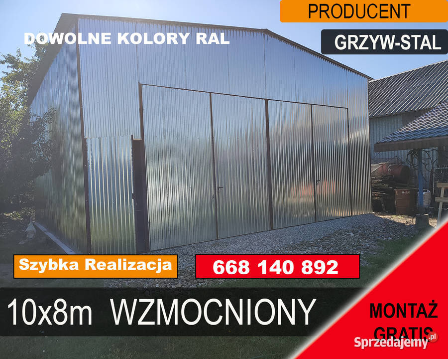 Garaż blaszany OCYNKOWANY Magazyn Wiata Hala pomorskie Człuchów