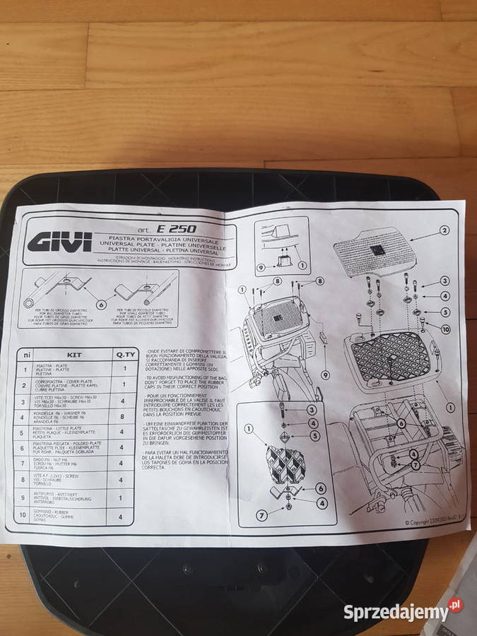 GIVI E250 NOWA PŁYTA MONOKEY Części motocyklowe