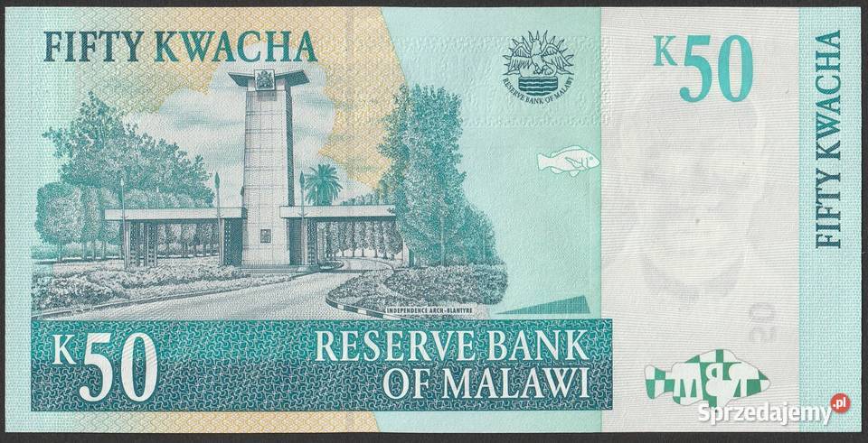 Malawi 50 kwacha 2000 stan bankowy UNC