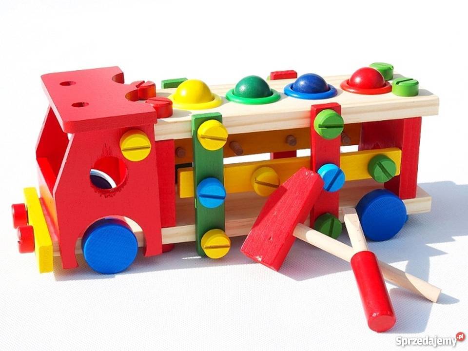 drewniana CIĘŻARÓWKA EDUKACYJNA DUŻY samochód