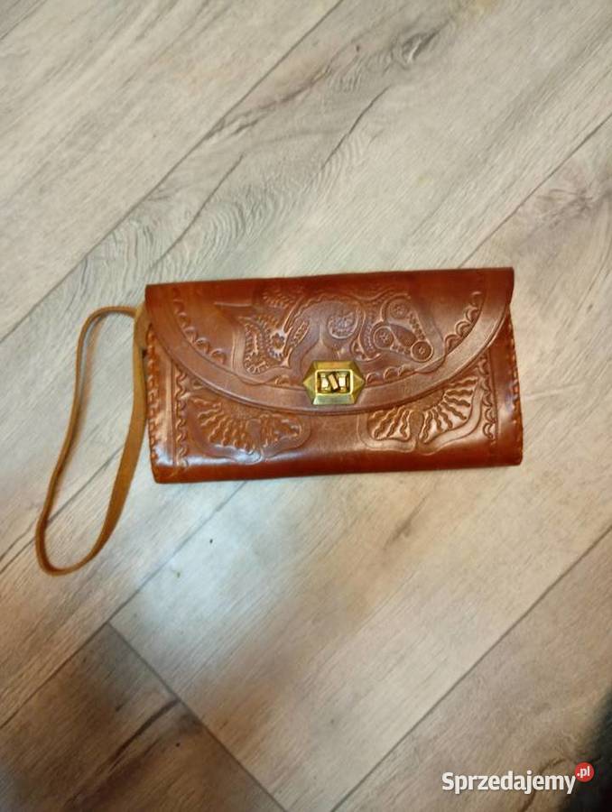 Real Leather Skórzana torebka do ręki z Madrytu brązowy/beżowy Kraków