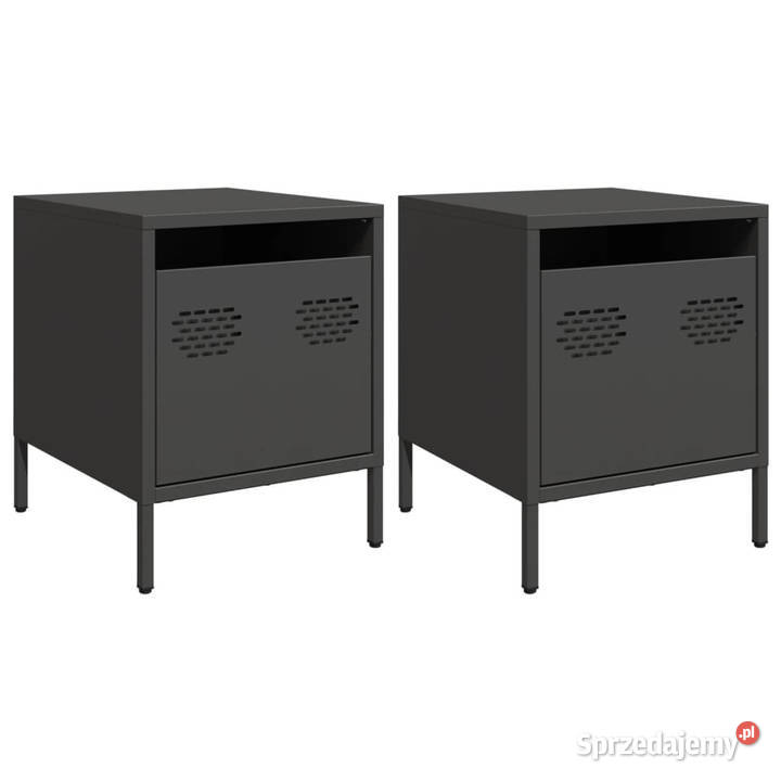 Szafki nocne 2 czarne 35x39x435 stal WM851245 Nocne Warszawa