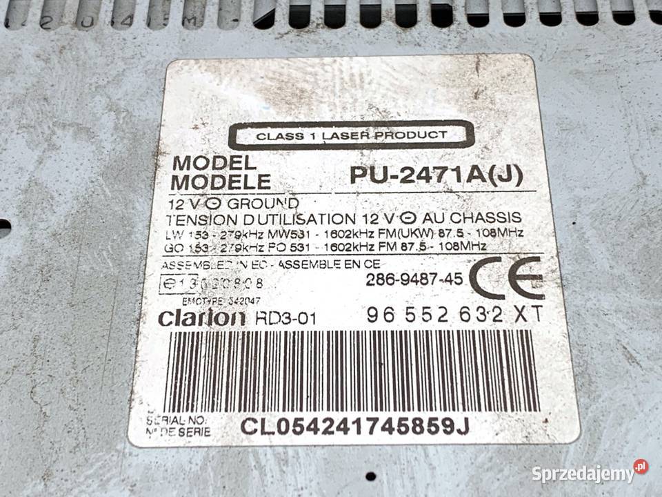 RADIO CITROEN C2 96552632XT 0317 ODTWARZACZ
