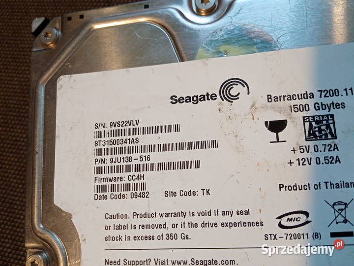Seagate 1500Gb ST31500341AS Dyski wielkopolskie Poznań