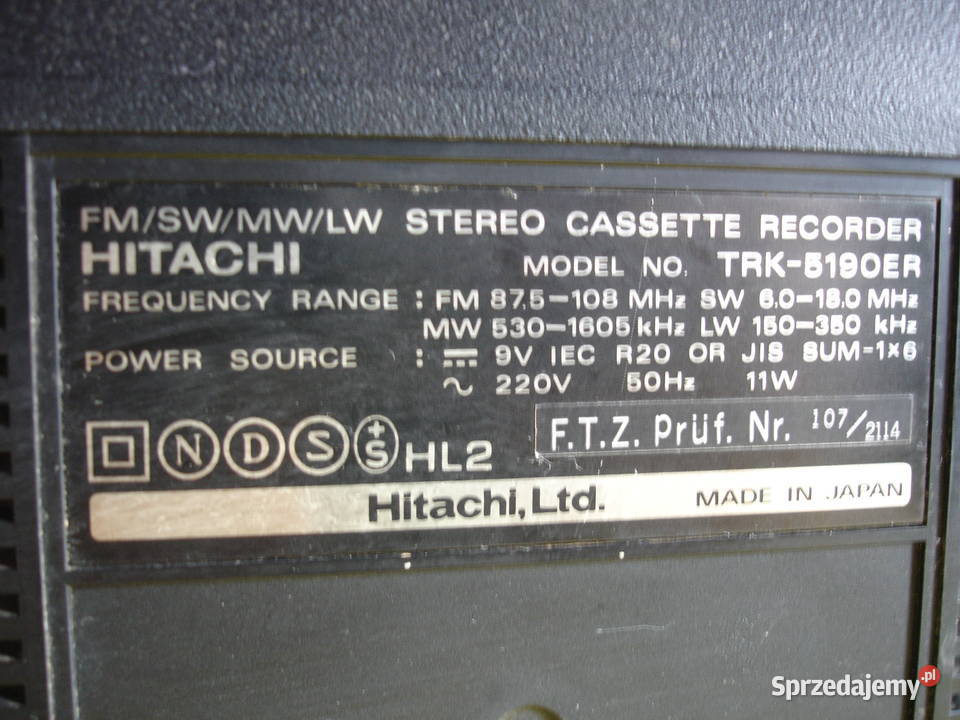 Radiomagnetofon HITACHI TRK5190 Zielona Góra sprzedam
