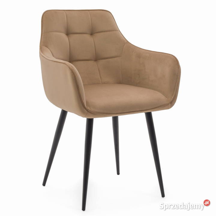 Ciemnobeżowe Krzesło Tapicerowane Quattro Tarchały Małe