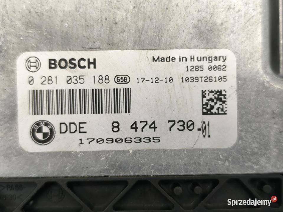 KOMPUTER ECU BMW F30 F31 LIFT 0281035188 osobowe Komputery sprzedam