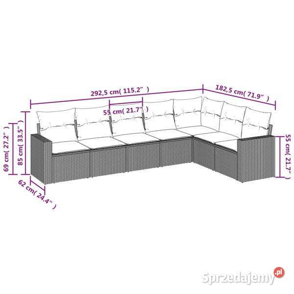 vidaXL 7cz zestaw wypoczynkowy do ogrodu z Warszawa