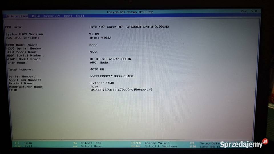 Laptop Acer N16C1 156 i3 20 GHz 4 GB RAM 0 GB Zielona Góra