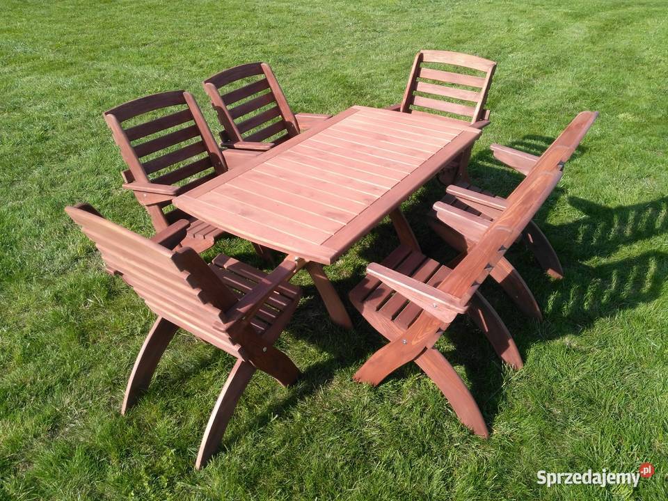 Meble ogrodowe drewniane składane typ X Kalety