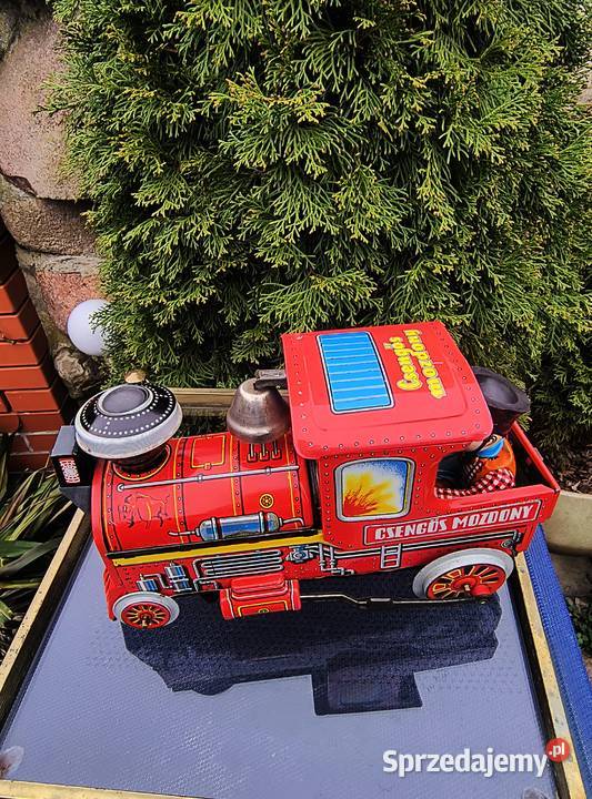 Stara lokomotywa parowóz metalowy na baterie PRL Klenica sprzedam