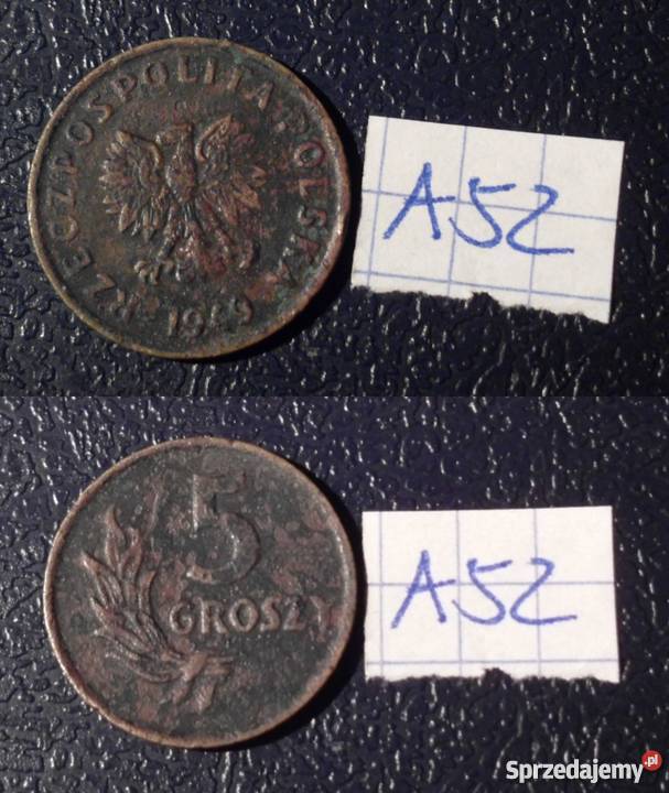 5 groszy 1949 brąz ŁADNE Numizmatyka Kraków