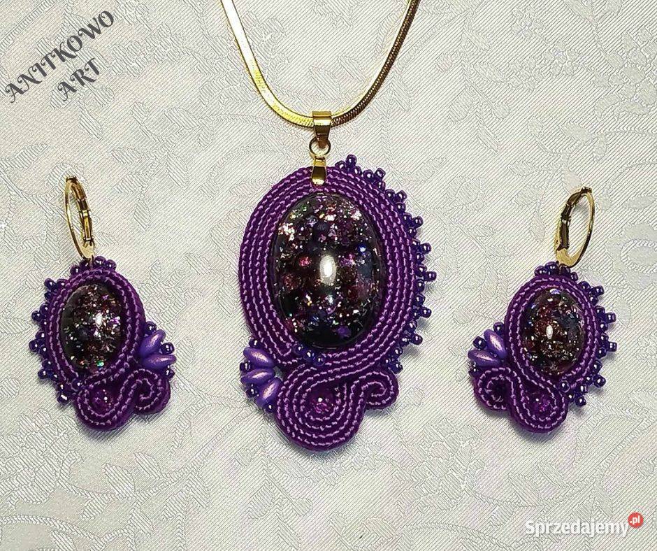 KOMPLET SUTASZ Z ŻYWICĄ fioletowy Warszawa sprzedam