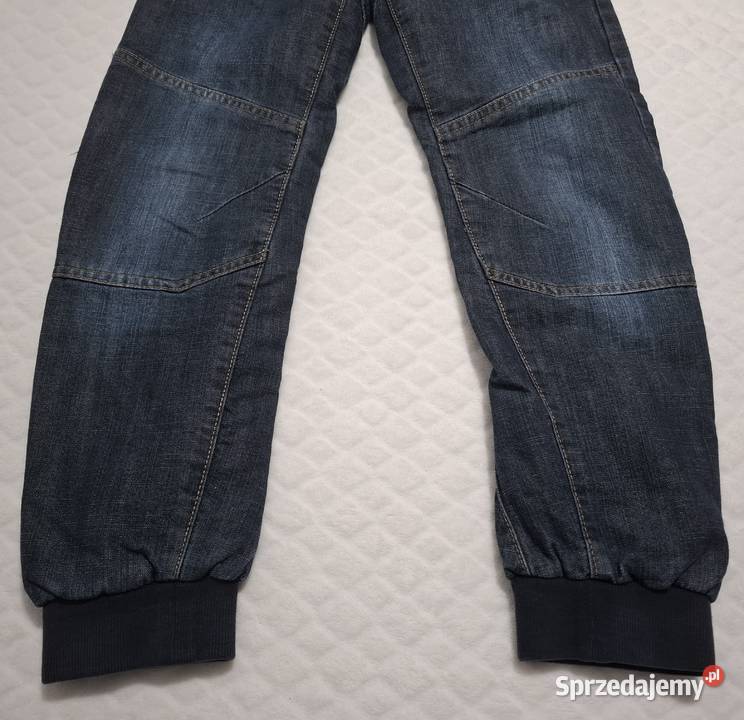 Spodnie eleganckie grubsze granatowe Lindex 122 sprzedam