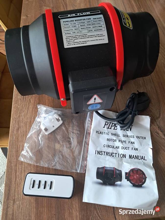 nowy wentylator kanałowy z pilotem ma 2 defekty Sandomierz