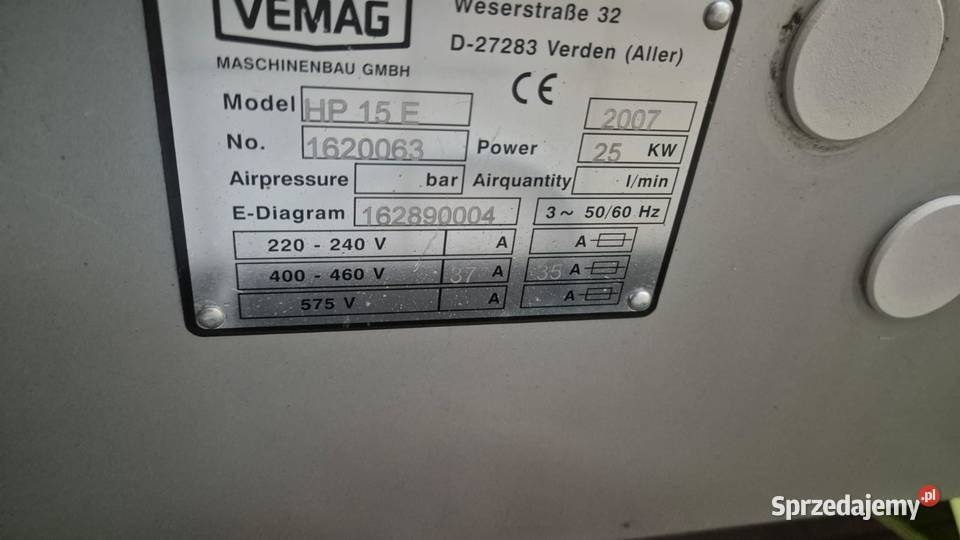 Vemag HP 15E Nadziewarka próżniowa ślimakowa Produkcja Krotoszyn