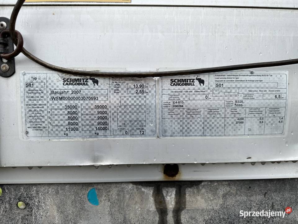 Naczepa Schmitz 2007r Schmitz Cargobull Bystra Podhalańska