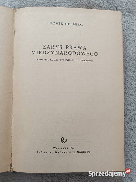 Zarys Prawa Międzynarodowego LGelberg Łódź sprzedam
