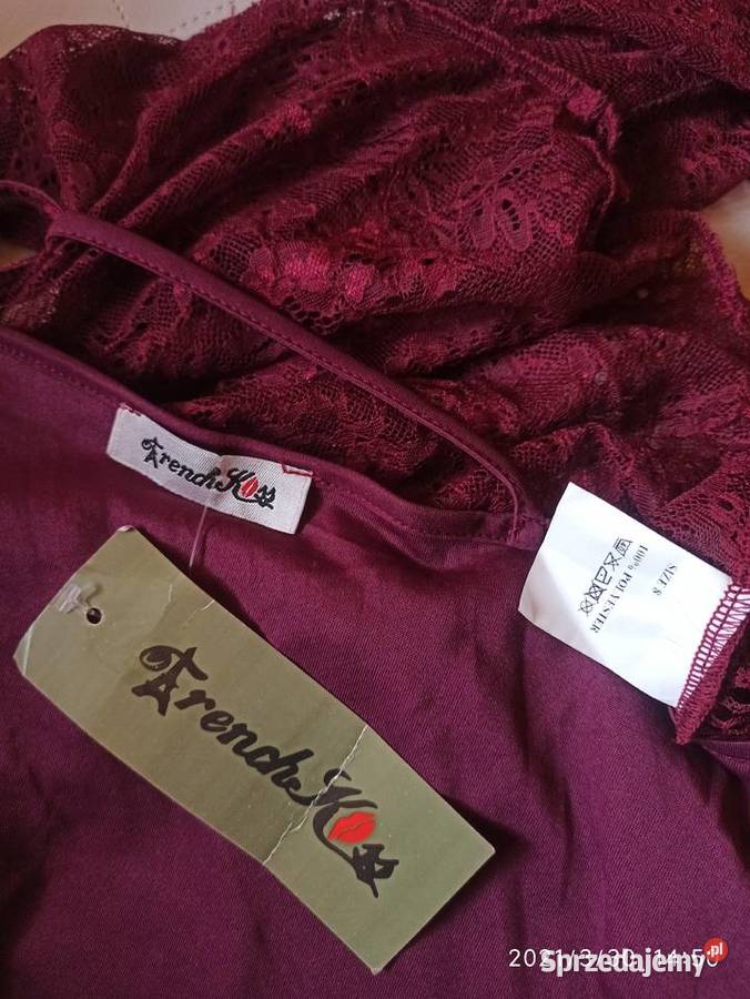 Bordowa koronkowa bluzka z długim reękawem i Rozmiar 38(M) Radzyń Podlaski