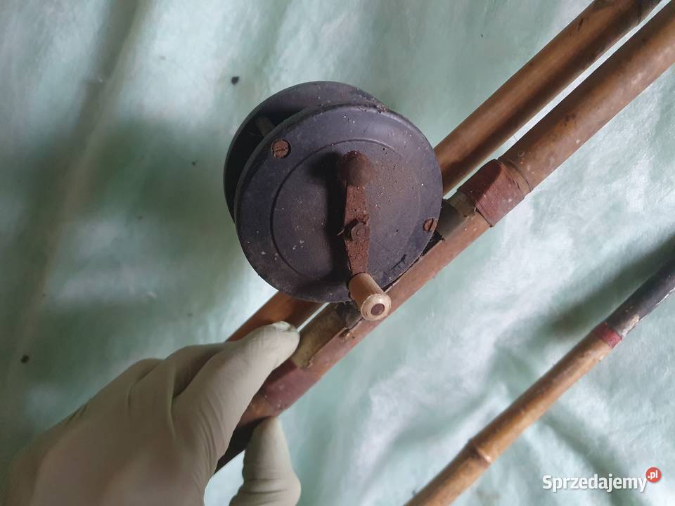 Stare wędki bambusowe muchowe i kołowrotki Warszawa sprzedam