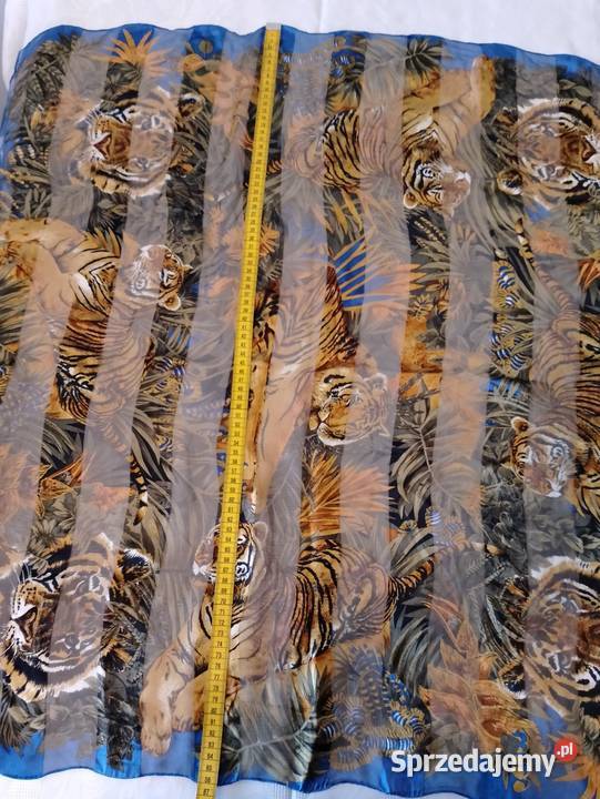 Apaszka z motywem tygrysów kwadratowa kolorowa