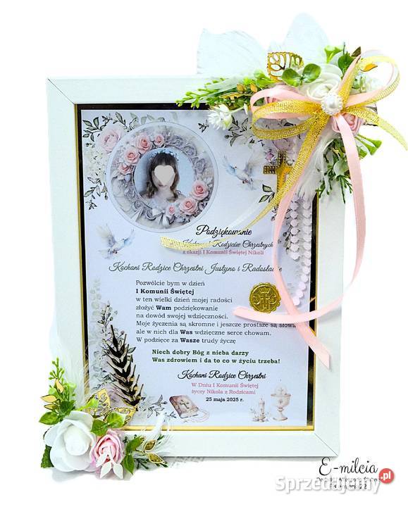 Jedno wspólne podziękowanie RAMKA 3D RODZICÓW Zielona Góra