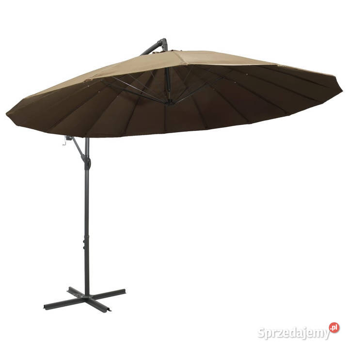Wiszący parasol ogrodowy taupe 3 m słupek Warszawa