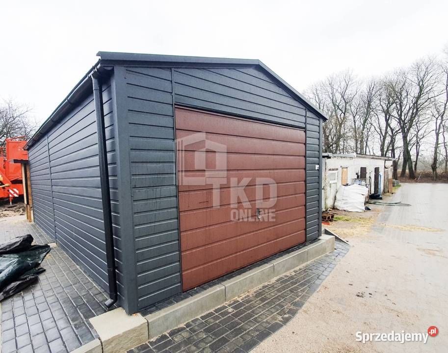 Garaż Blaszany 4x6 Brama uchylna Rynny Antracyt blacha Garaże i miejsca postojowe Kłodzko
