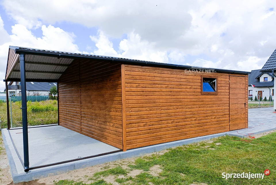GARAŻ BLASZANY 6m x 5m DWUSPAD 2X BRAMA ORZECH Elbląg