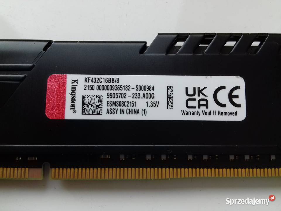 Kingston Fury Beast DDR4 8GB sprawna 3200MHz