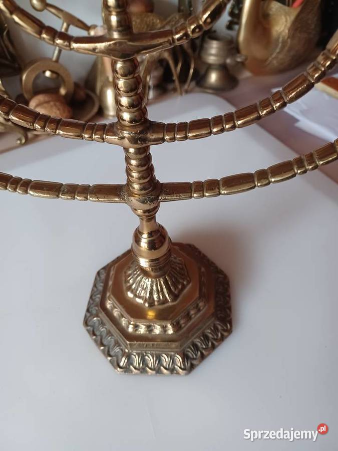 Świecznik mosiężny menora Pozostałe wielkopolskie Poznań