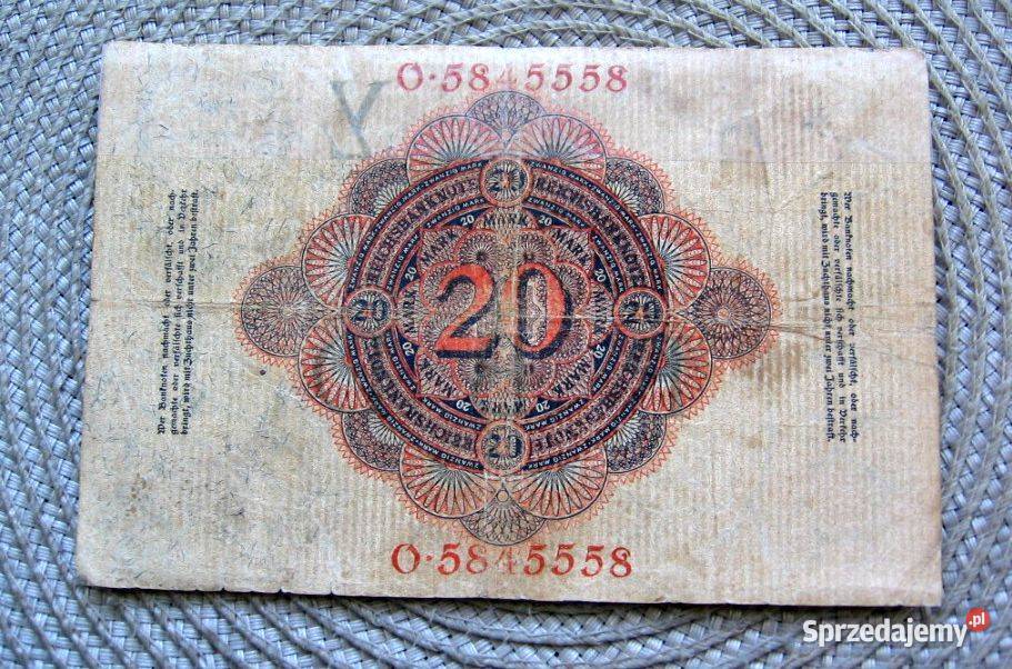 Niemcy 20 Marek 1914r wielkopolskie Kalisz sprzedam