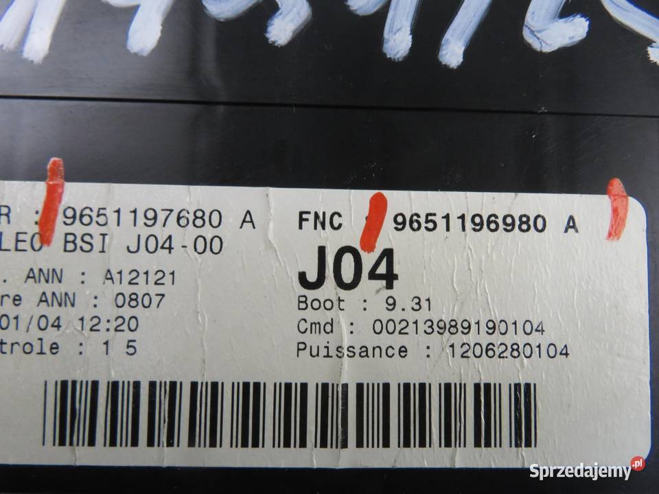 BSI PEUGEOT 307 HDi 9651197680A 9651196980A małopolskie